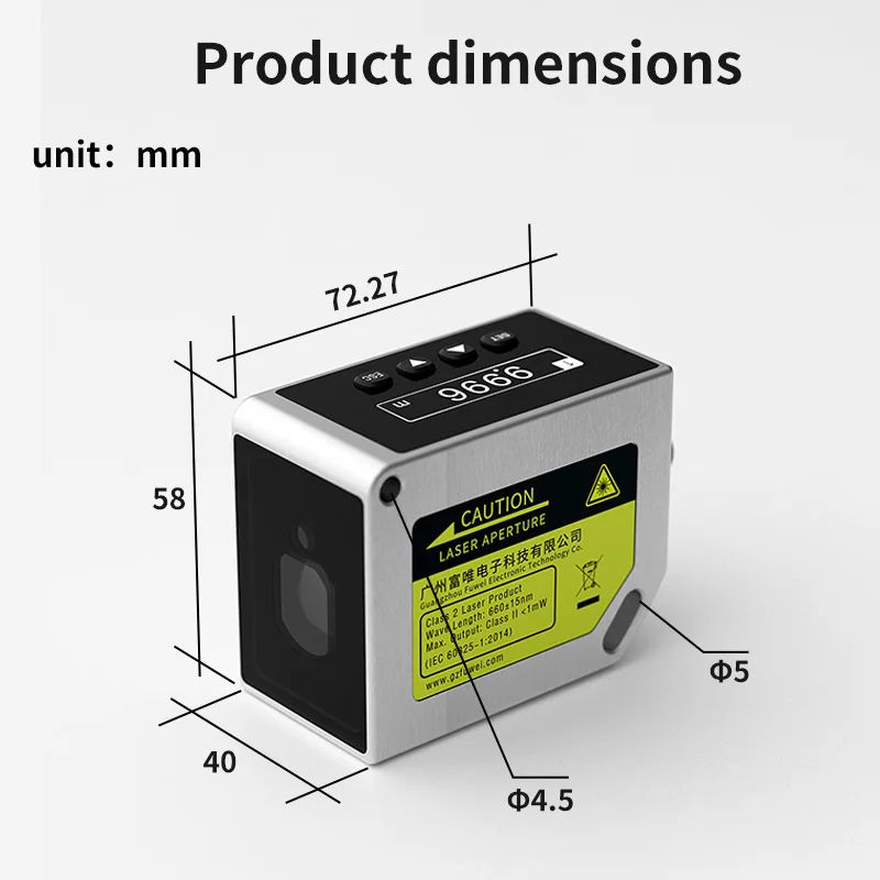 

Industrial High Precision RS485 L/aser Distance Sensor Optical 100 Meters Long Range TOF Photoelectric Switch