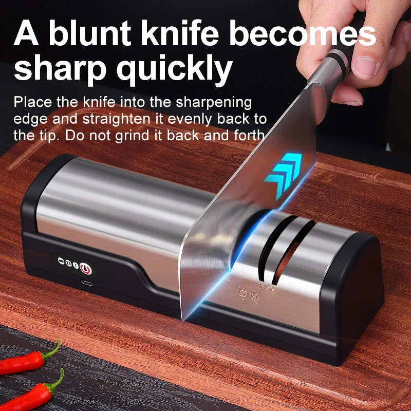 USB charging portable electric knife sharpener, knife grinder, used for kitchen tool grinding and polishing view 4