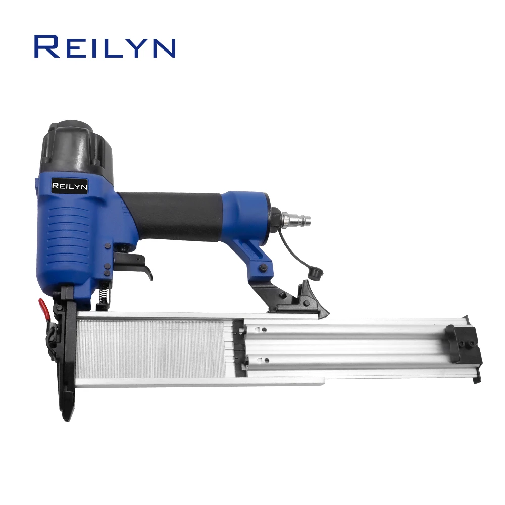 Imagem -03 - Reilyn-grampeador Pneumático para Móveis Brad Nailer Air Nailer Pistola para Estofos Molduras Ferramentas de Carpinteiro com Caixa de Pvc F50 18ga