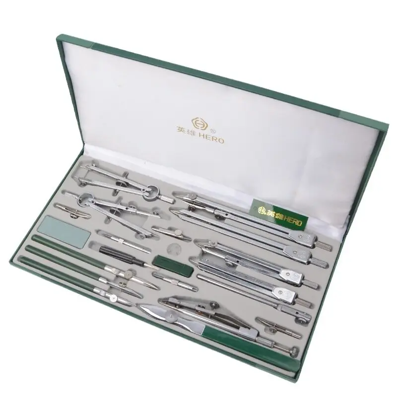 Hero Metal Compass Set Engineering Drawing Instrument Math Geometry Tools for Drafting Design Technical Measuring Stationery