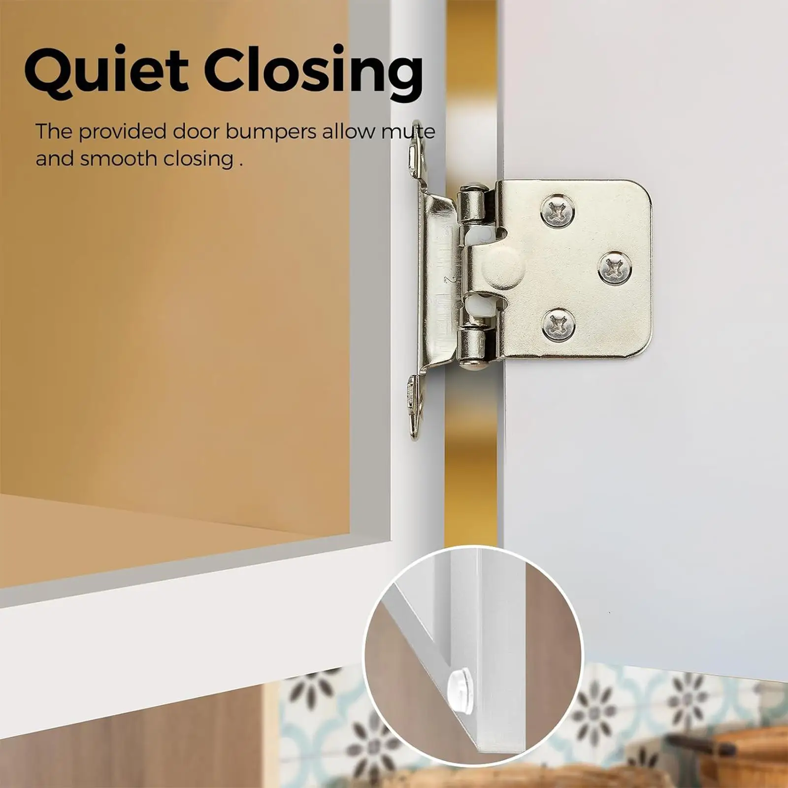10 Pieces Cabinet Door Hinges Easy to Install Quiet Smooth Close for RV Cold Rolled Steel Versatile Semi Concealed Accessories