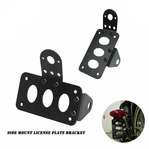 7/8" 22mm License Plate Holder Bracket Mounting Kit Accessories For Old School Motorcycle Cruiser Bobber Chopper Metric Bike