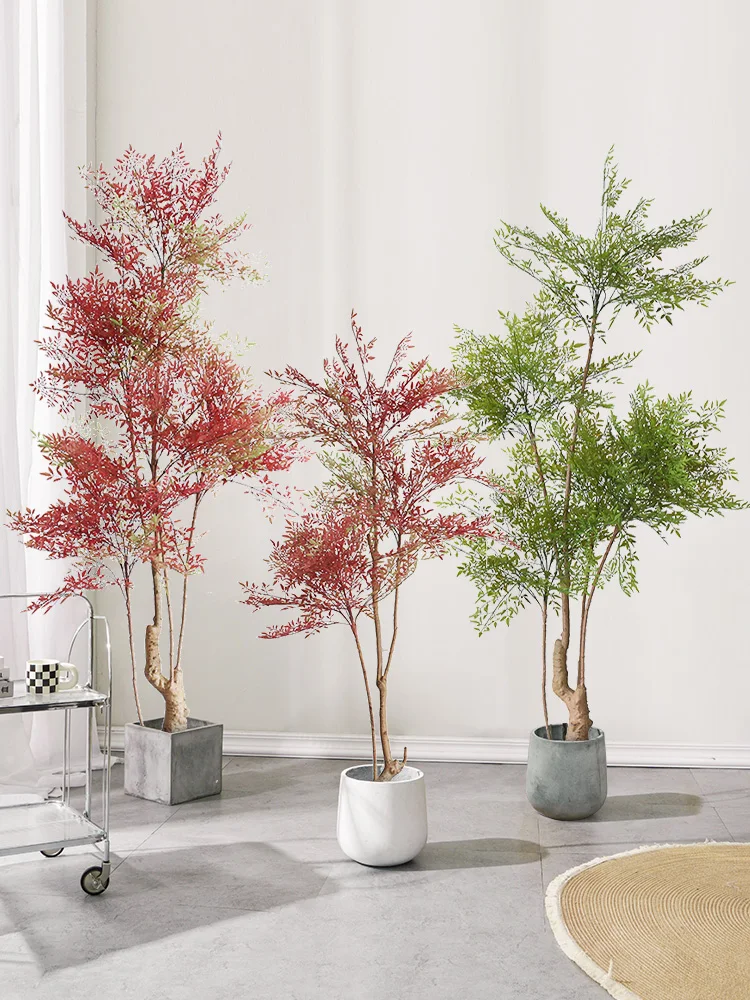 Simulated green plants Nantian bamboo fake potted  ornament large decoration advanced bionic green