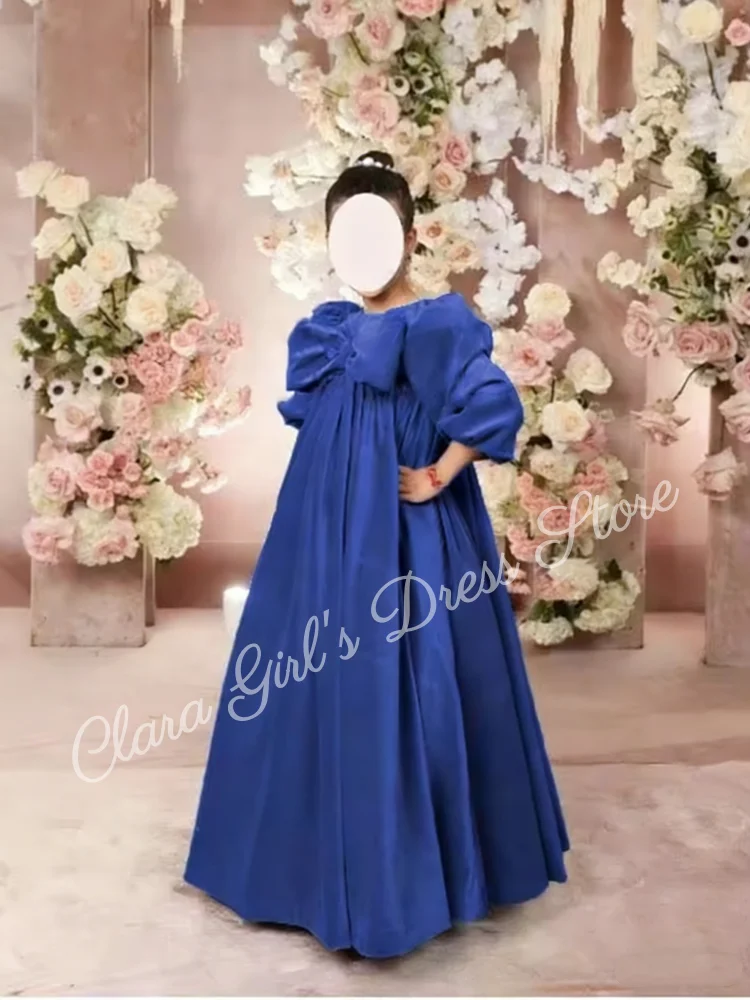 فستان الأميرة فتاة المخملي المكشكش بأكمام بالونية فستان وصيفة العروس مخصص منفوش لحفلات أعياد الميلاد #6