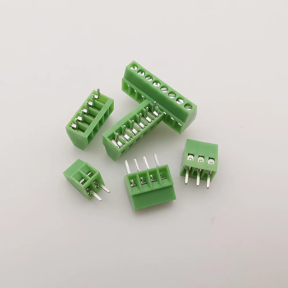 10Pcs KF128 PCB Screw Terminal Block Connector 2.54mm Pitch Splice PCB Mounting Adapter 2/3/4/5/6/7/9/10/12/16Pin