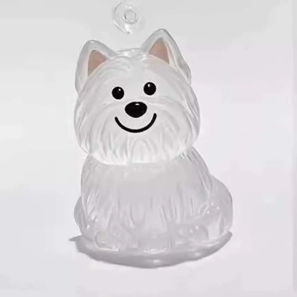 Cartoon Dog Shape Dog Hair Storage Box Hair Grooming Transparent Pet Hair Keychain Acrylic Keyring Puppy Pendants Jewelry Gift
