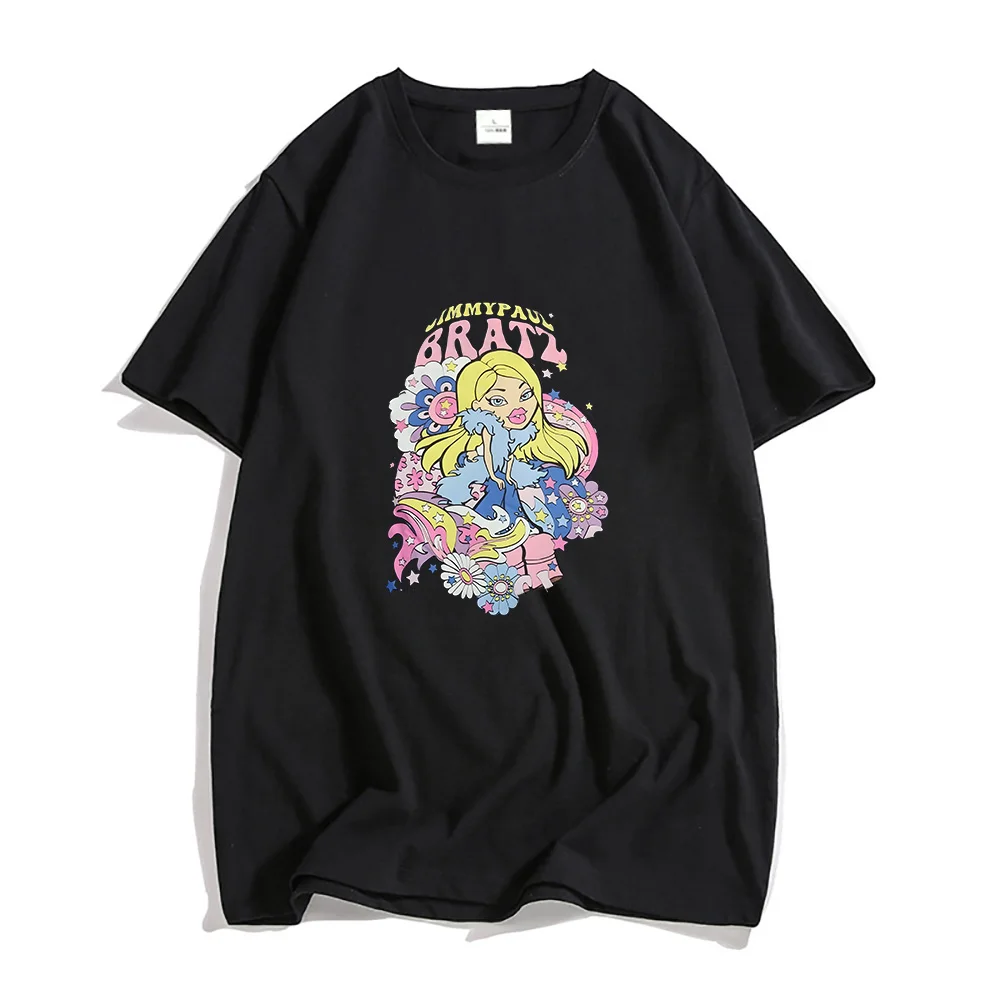 Bratz Tshirts 100% Pure Cotton T-shirt Cartoon Movie Tees Unisex Fashion Anime Clothes Graphic T Shirts Summer Oversized Shirt