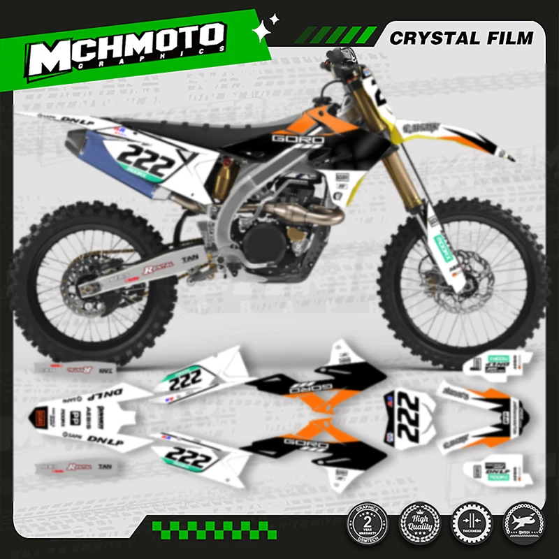

MCHMFG MOTO Custom Fairing Motorcycle Graphics Background Decal Stickers Kit For SUZUKI 19-22 RMZ250 RMZ450 2018 2019 2020
