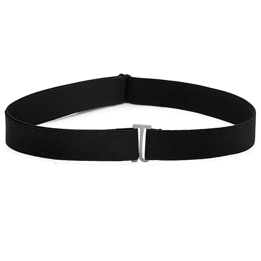 Elastic Invisible Belt Adjustable Size Flat Buckle Pant Show Jeans Waist Stretch Belt Slim Band Women Elastic No Belt Z7V8