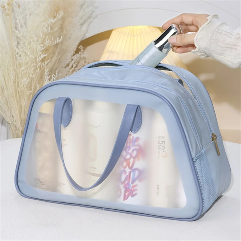 Waterproof Travel Toiletry Bag Double Layer Transparent Makeup Organizer Large Capacity Multi-function Cosmetic Bag Travel