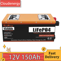 Cloudenergy 12V 150Ah LiFePO4 Battery Pack Backup Power, 1920Wh Energy, 6000+ Cycles, 100A BMS, Support in Series/Parallel