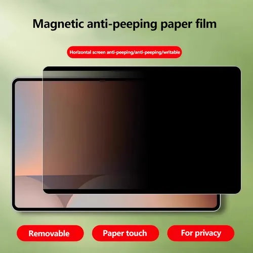 엿보기 방지 마그네틱 스크린 보호대 종이 필름, 삼성 갤럭시 탭 S10 + 12.4 S10 플러스 S10 울트라 14.6 S9 FE 플러스 S7 + S8 플러스 A9 용