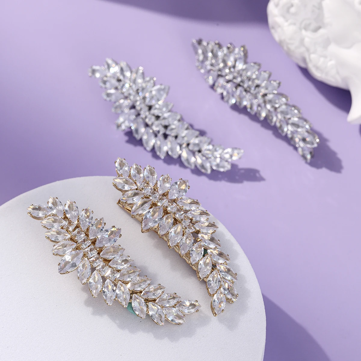 

Заколка из циркония ручной работы в корейском стиле, свадебная заколка для невесты, головной убор, модные украшения в виде листьев, аксессуары для волос в подарок