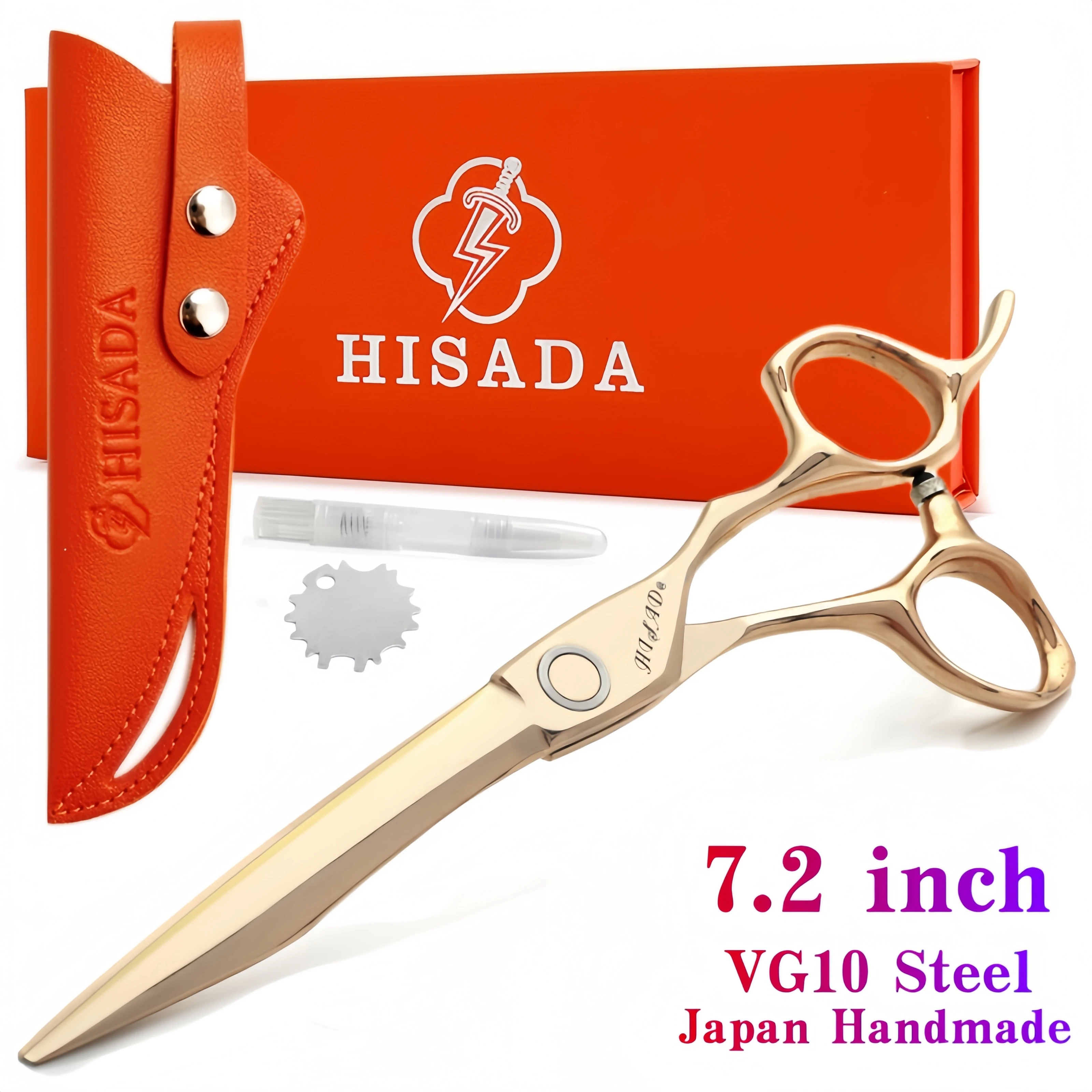 

HISADA Scissors 7.2 inch barbers scissors VG10 Material scissors Professional Barber shop scissors barber tool accessories