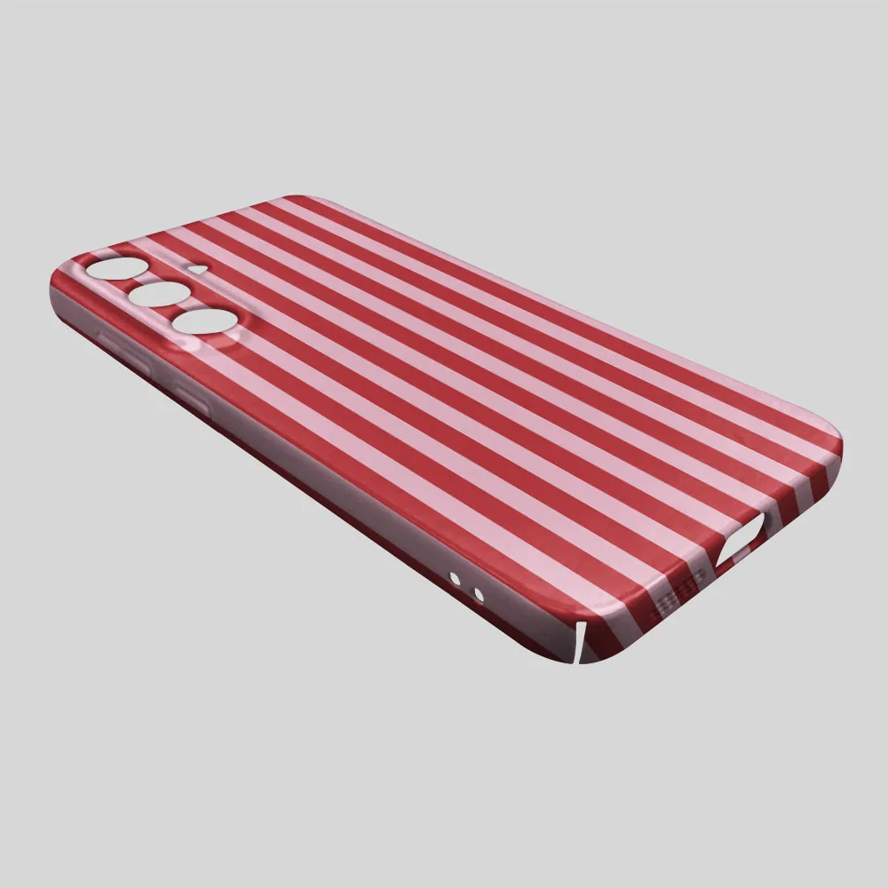 Phone Case For Samsung A55 54 53 52 71 73 12 13 14 15 16 17 23 25 26 32 34 35 36 Red Stripes Pattern Hard PC Cover view 5
