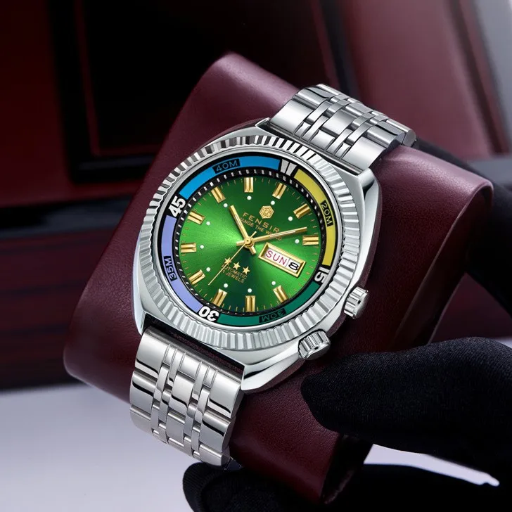 Imitation mechanical Classic Style Creative Quartz Watches Men Sealed or Skeleton bottom  Personality Cool Watch Steel AAA Watch