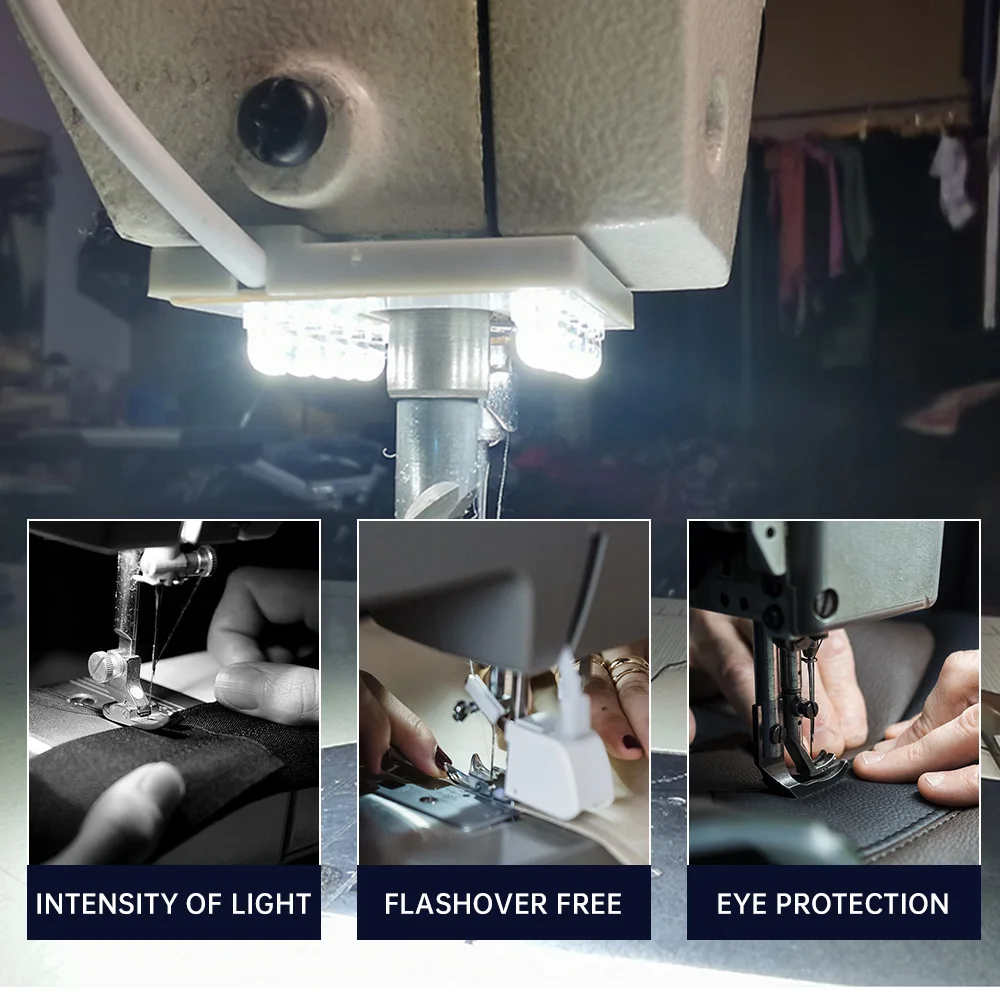 Luz LED en forma de U para máquina de coser, luz de trabajo para mesa, Base magnética para prensas de taladro, bancos de trabajo, 10 unidades
