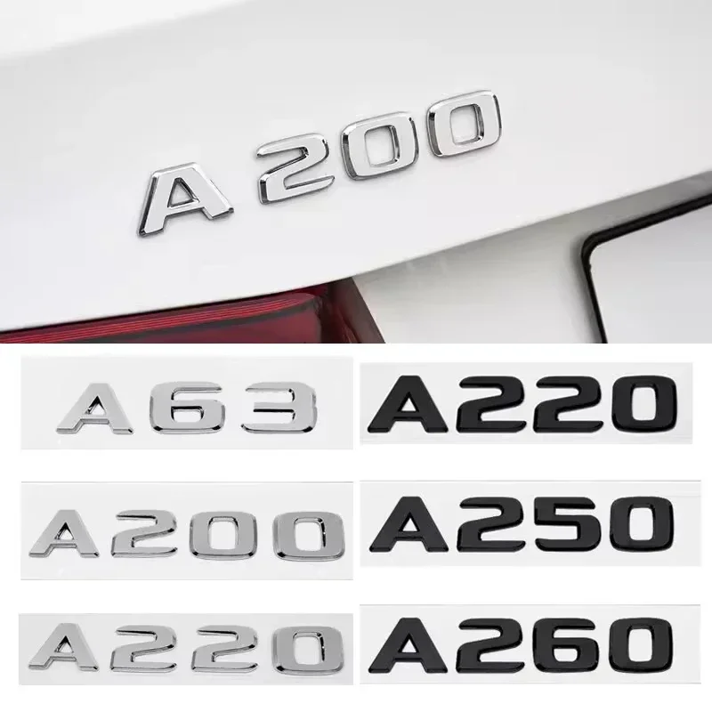 3D ABS Car Rear Trunk Badge Sticker For For Mercedes-Benz A Class A35 A45 A200 A220 A250 A260 W169 W176 W177 Emblem Accessories