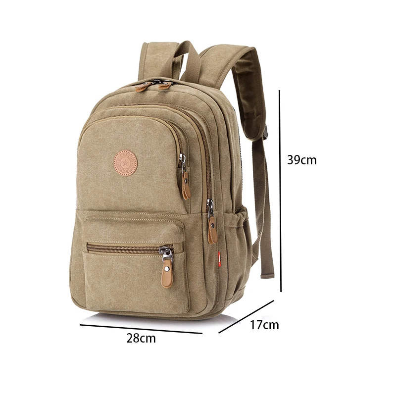 Korean Version Trendy Backpack Casual Canvas Backpack Unisex Travel Computer School Bag Large Capacity Retro Student Backpack