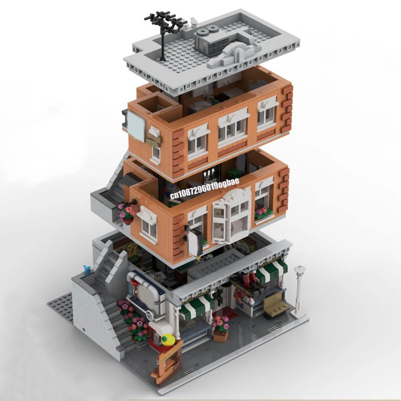 3152CS MOC City Hot Selling Street View Modular Hardware Store and Apartment Renovation model creative ideas ChildToyGift Blocks