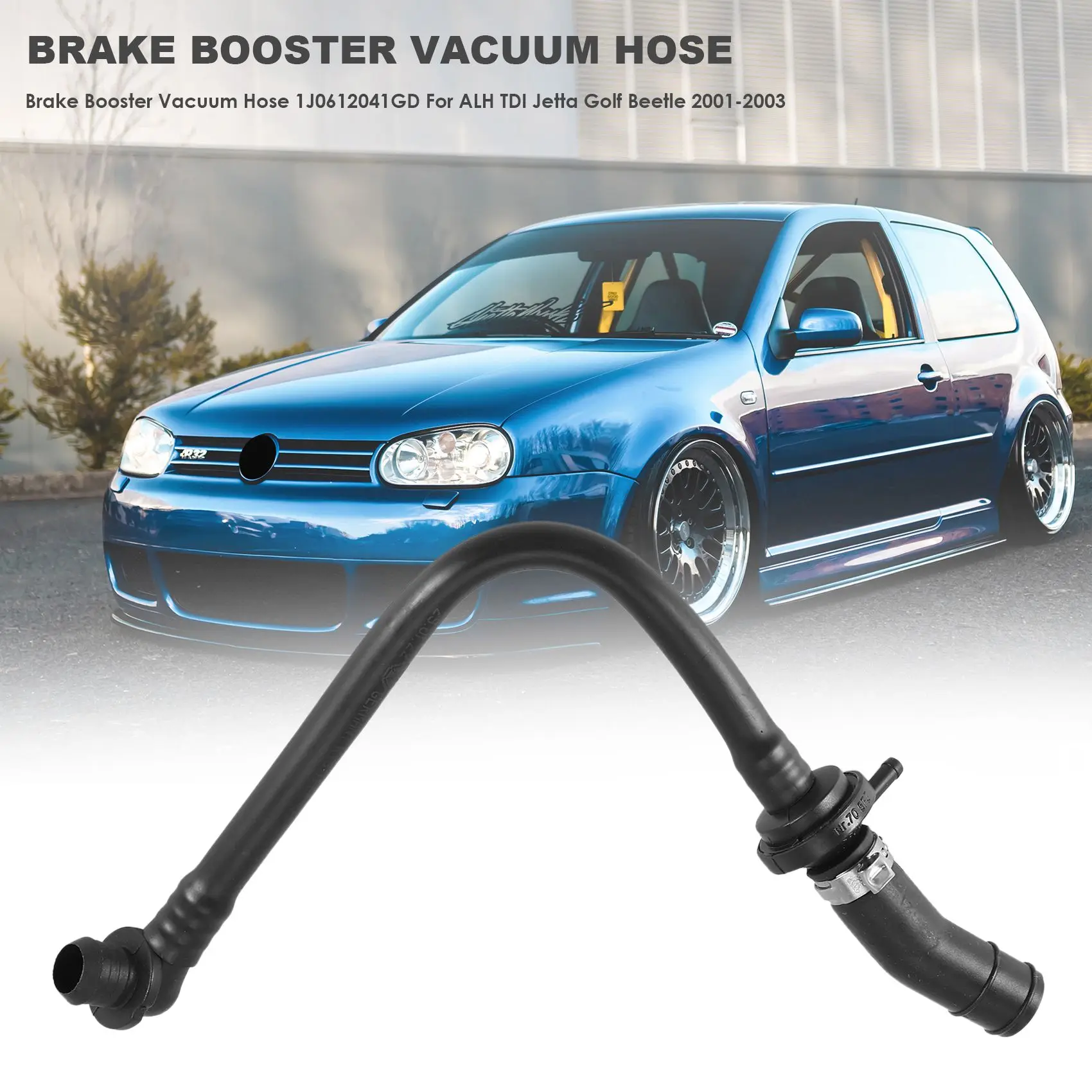 Brake Booster Vacuum Hose 1J0612041GD for ALH TDI Jetta Golf Beetle 2001 2002 2003JAS