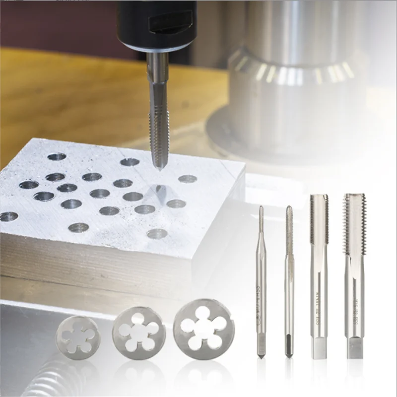2pcs torneira métrica e die set mão e máquina de rosca da torneira broca mini ferramenta fio m1.1/m2/m2.2/m2.5/m3.5