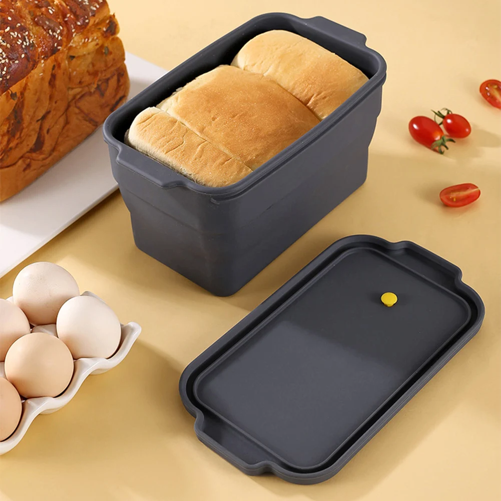 

Collapsible Toast Bread Mold Household Silicone Folding Mold Household Kitchen Non-Stick Bread Cake Baking Pan Food Crisper