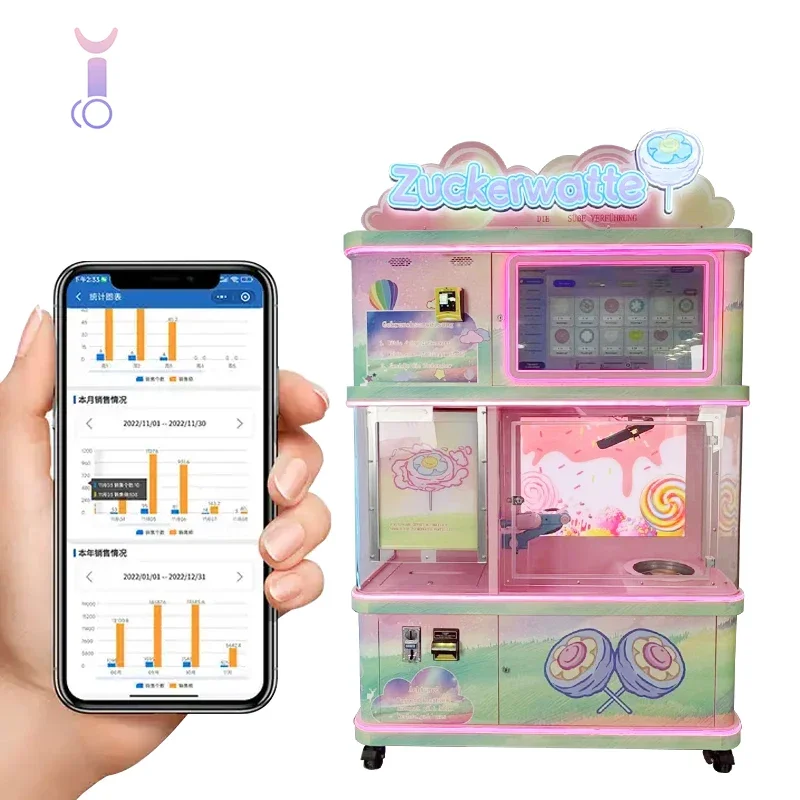 Cotton candy vending machine with vending technology