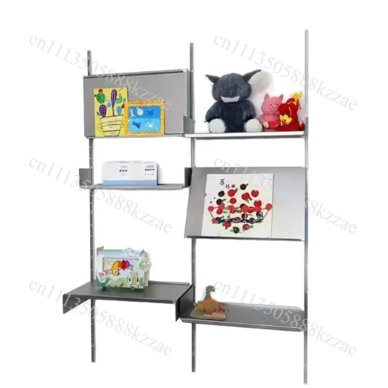 Wall Mount Storage Holder Large Stainless Steel Organizer Rack Modern Living Room Stand DIY Free Combination Display