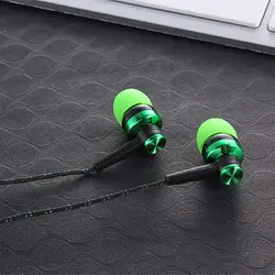 Double Earpiece 3.5mm Wired In-ear Stereo Bass Earphone Nylon Weave Cable Headset For Smartphone Laptop Gifts