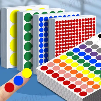10 แผ่นสี Dot สติกเกอร์รอบสี Coding ป้าย Polka Circle Dot ป้ายสติกเกอร์สําหรับสํานักงาน,ห้องเรียน Party ตกแต่ง