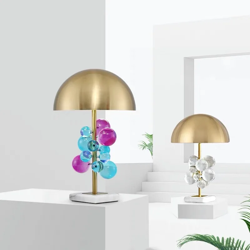 

Globo Table Lamp Creative Italian Designer Mushroom Lamp Romanti Colorful Glass Ball Lamp for Living Room Bedroom Reading