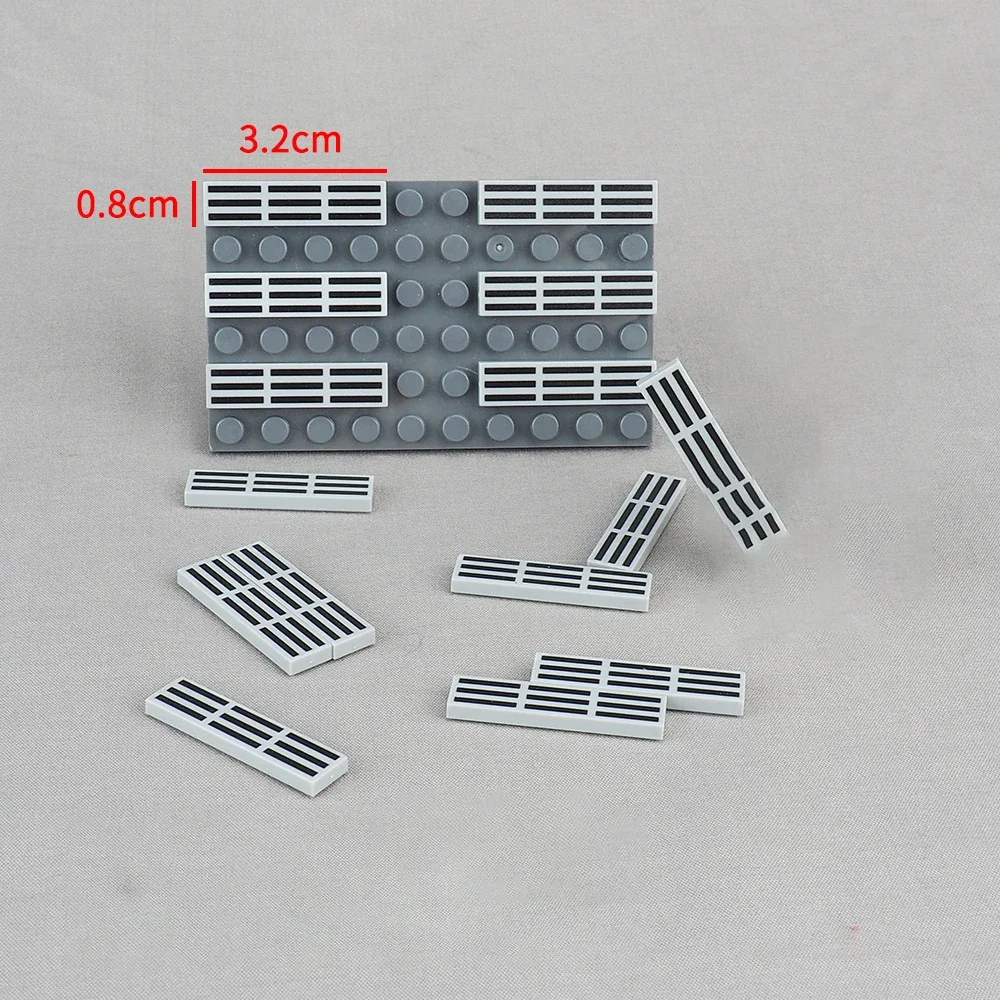MOC 10 Uds 2431 línea de rejilla negra patrón impreso Kit de bloques de construcción 2431pb casa Castillo partículas Idea juguete niños regalos de cumpleaños