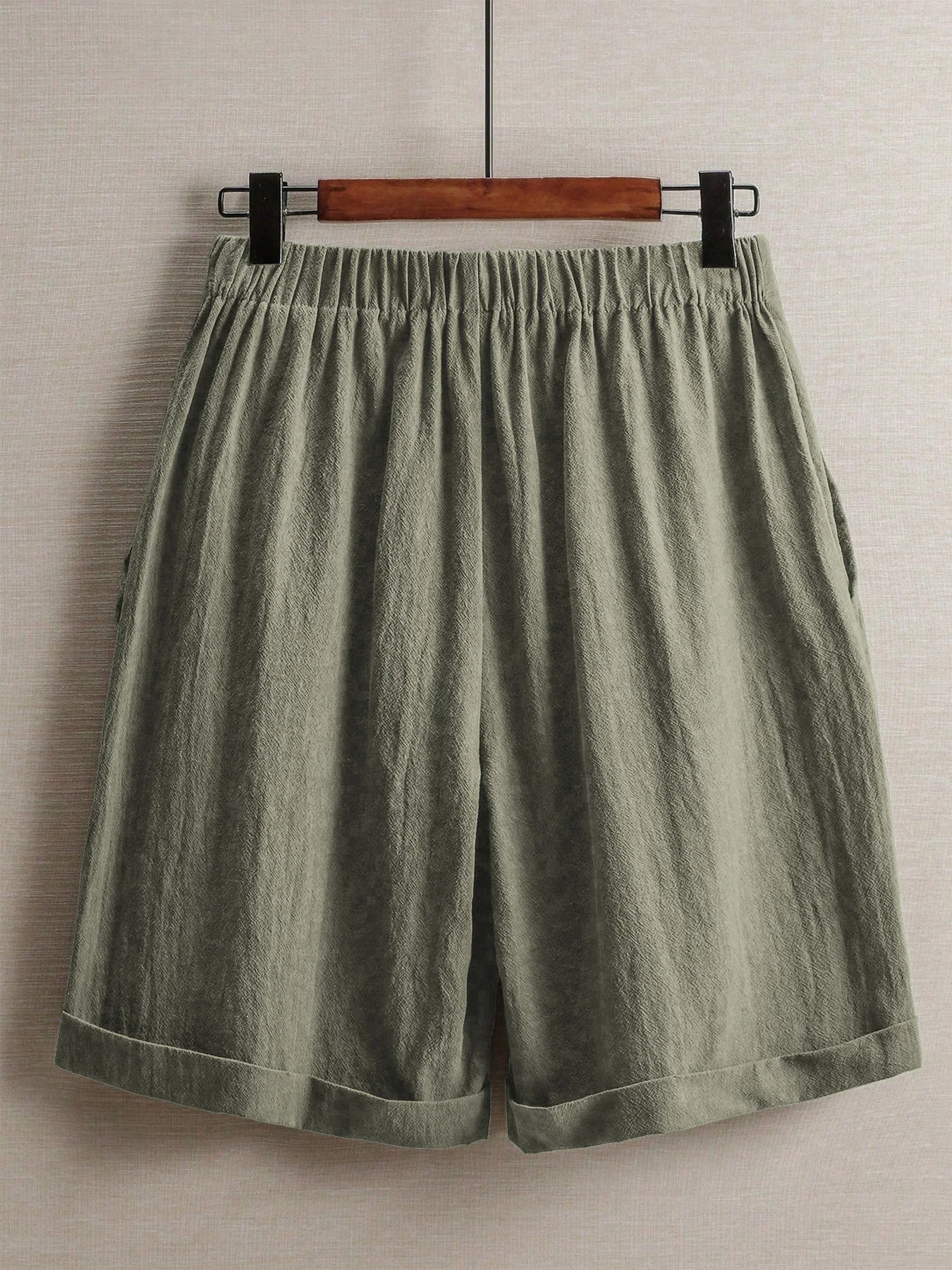 Sommerliche, leichte Damenhose mit fünf Taschen, weite, bequeme, gerade geschnittene Damenhose mit hoher Taille, modische Sport- und Freizeithose für den Außenbereich. – Detail 14