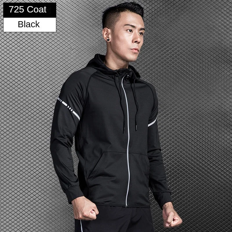 Men\'s Spring/Autumn Quick-Dry Hooded Jacket for Running, Cycling, Fitness，Gym,Track，Soccer, Basketball, Volleyball, Badminton