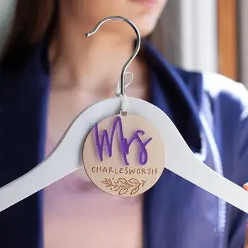 

Personalized Bride Groom Wooden Wedding Dress Hangers Charm ,Hen Parties,Bridal Shower gift,Mr, Mrs hanger,wedding decor