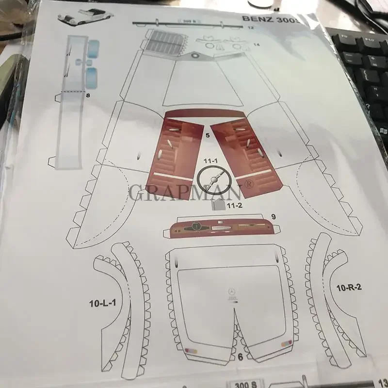 3D Paper Model Of Grand Open Car DIY Yizhi Parent-child Handmade Car Origami Toy Paper Model