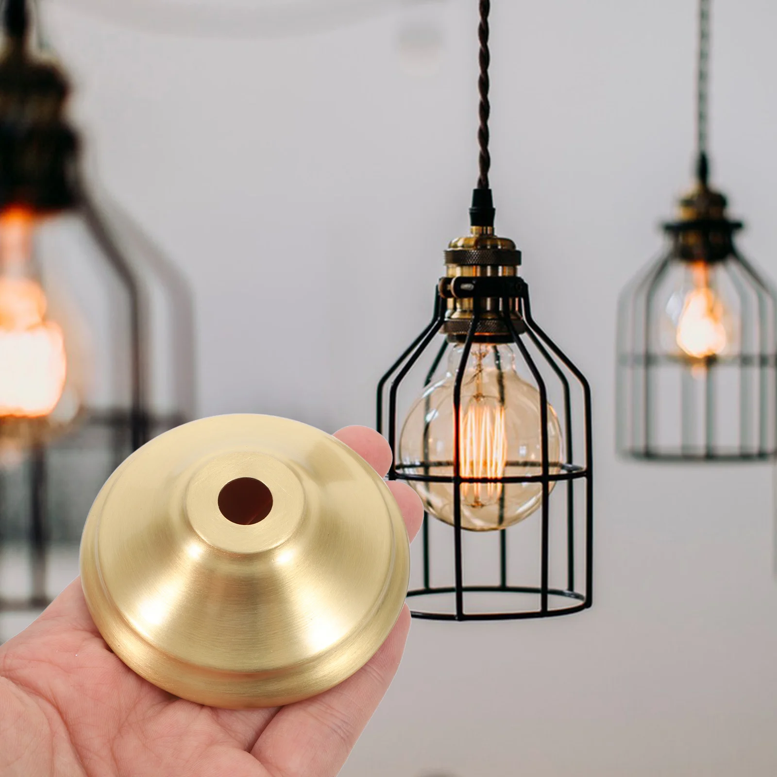 

1pc Pure Copper Holder Cup Brass Diy Lamp Finial Replacement Light Socket Cup Modern Lamp Base Metal Light Holder Led Bulb