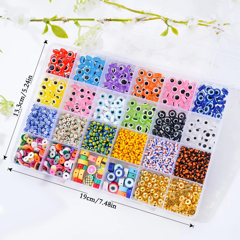 1930 قطعة الراتنج الملونة نمط عين الشر الخرز سوار صنع عدة الطين والأحرف الخرز لصنع المجوهرات DIY بها بنفسك اكسسوارات الحرف #3
