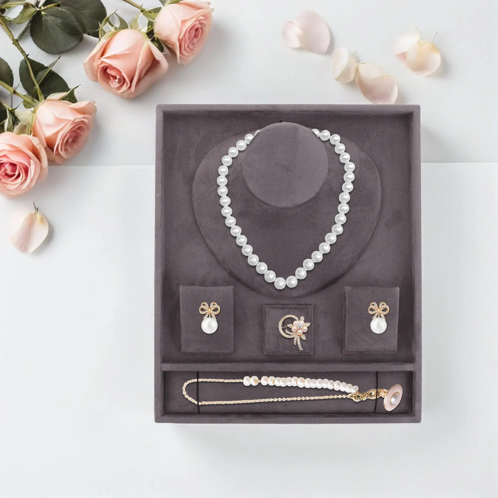 

30.2X25X6.5Cm Jewelry Storage Tray Lint Base Organizer For Earrings Bracelets Necklaces Stackable Display Holder Travel Home Use
