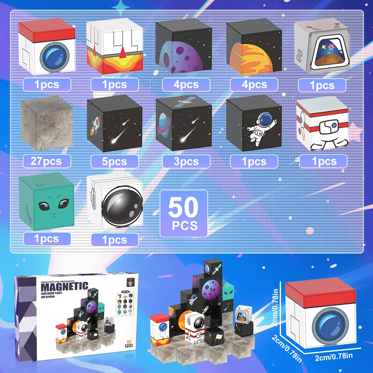 Magnetyczne klocki dla dzieci, układanka, zestaw klocków magnetycznych, kostka puzzle, zabawki dla chłopców i dziewczynek