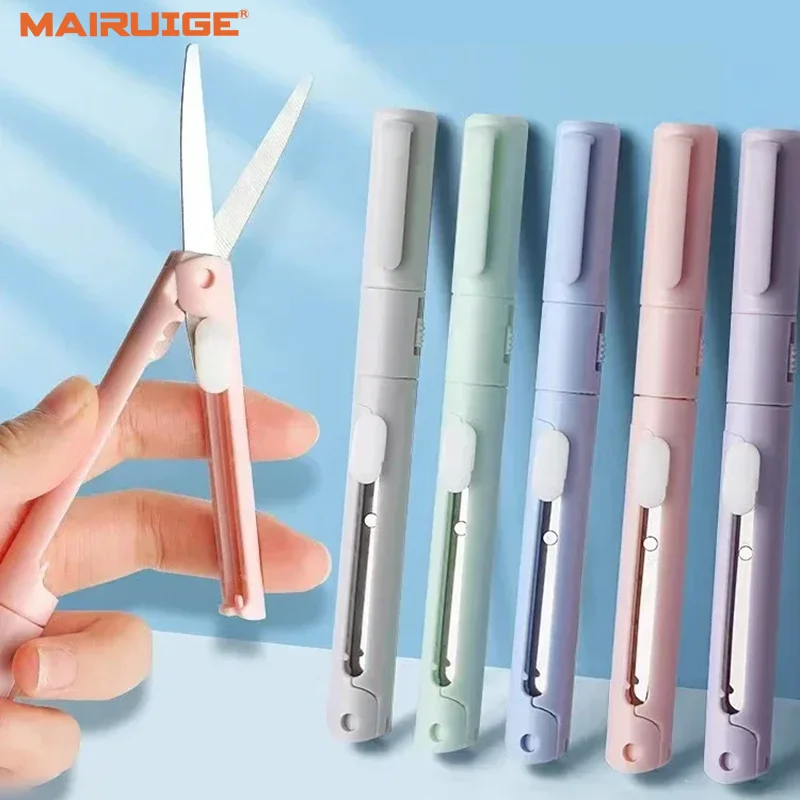 مقص صغير محمول الة قطع الورق سكين متعدد الوظائف مقص لطيف جيب القلم شكل سكرابوكينغ نحت قطع أدوات الرسم