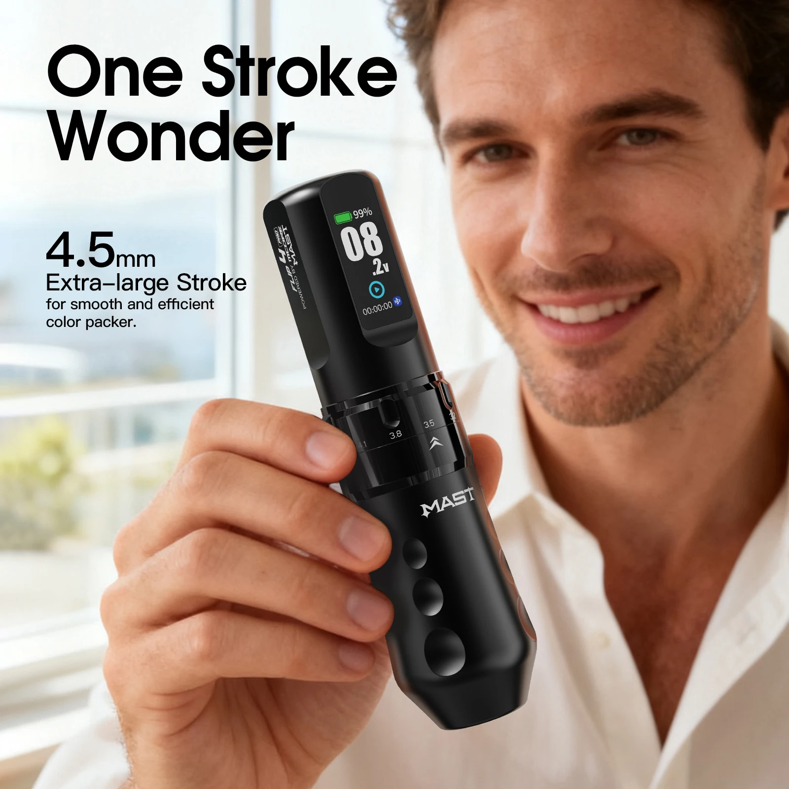 ماست فليب 4 برو ماكينة رسم الوشم التجميلي اللاسلكية ريال 7 السكتات الدماغية طول 2 بطاريات 2000 مللي أمبير السفر المحمولة أو الاستوديو لفن ProTattoo