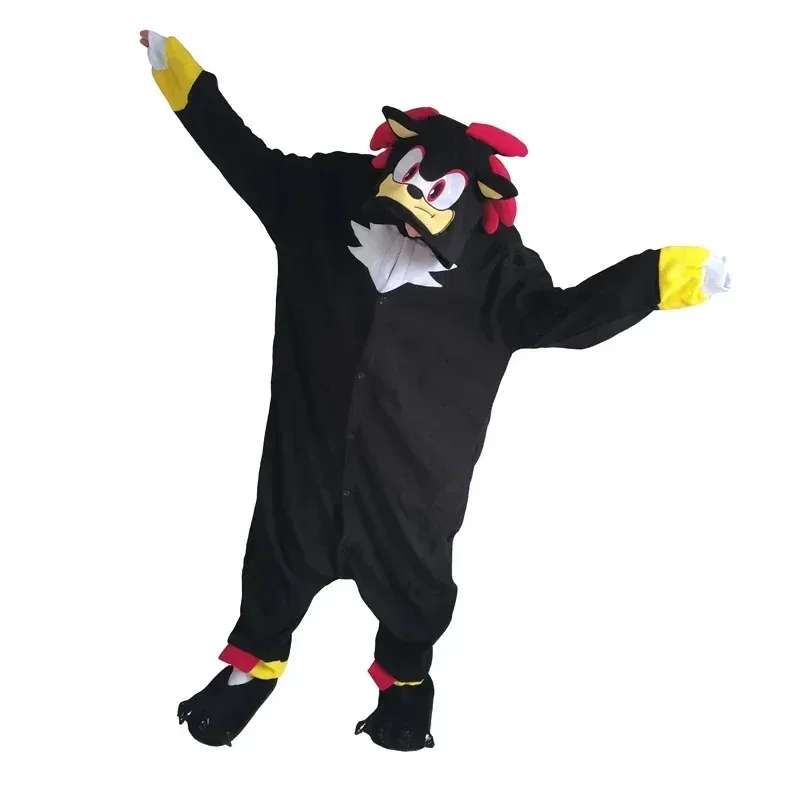 Pijamas grandes de Kigurumi, Mono de lana de erizo para adultos y hombres, disfraz de Anime negro, Pijamas para niños y niñas, monos de cuerpo completo