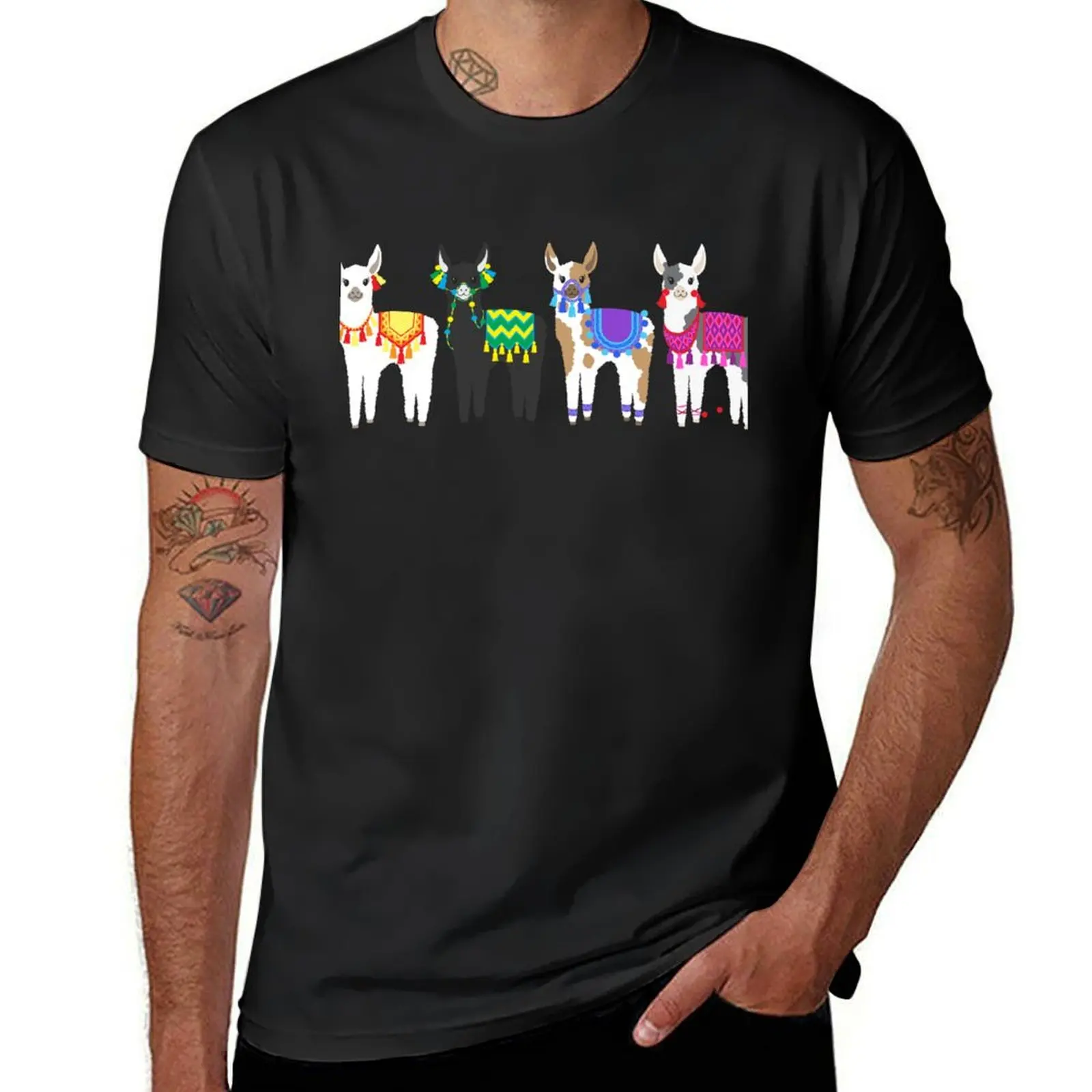 Cute Peruvian Llamas T-Shirt tees graphics mens t shirts casual stylish