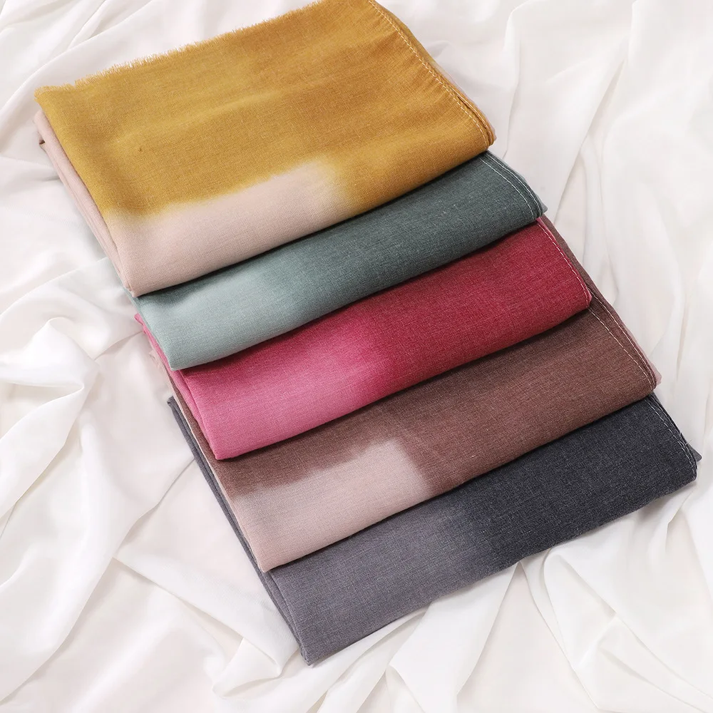 

New Gradient Color Long Scarf Turban Scarves Women Wraps Muslim Hijab Shawls Bandanas Headband Bufanda Foulard Turbante Mujer