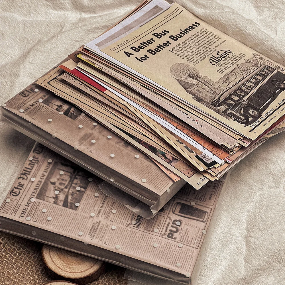 118Pcs Vintage Old Newspaper Craft Paper Pack Retro Travel Tickets Art Paper Junk Journal Ephemera Collage Scrapbooking Material