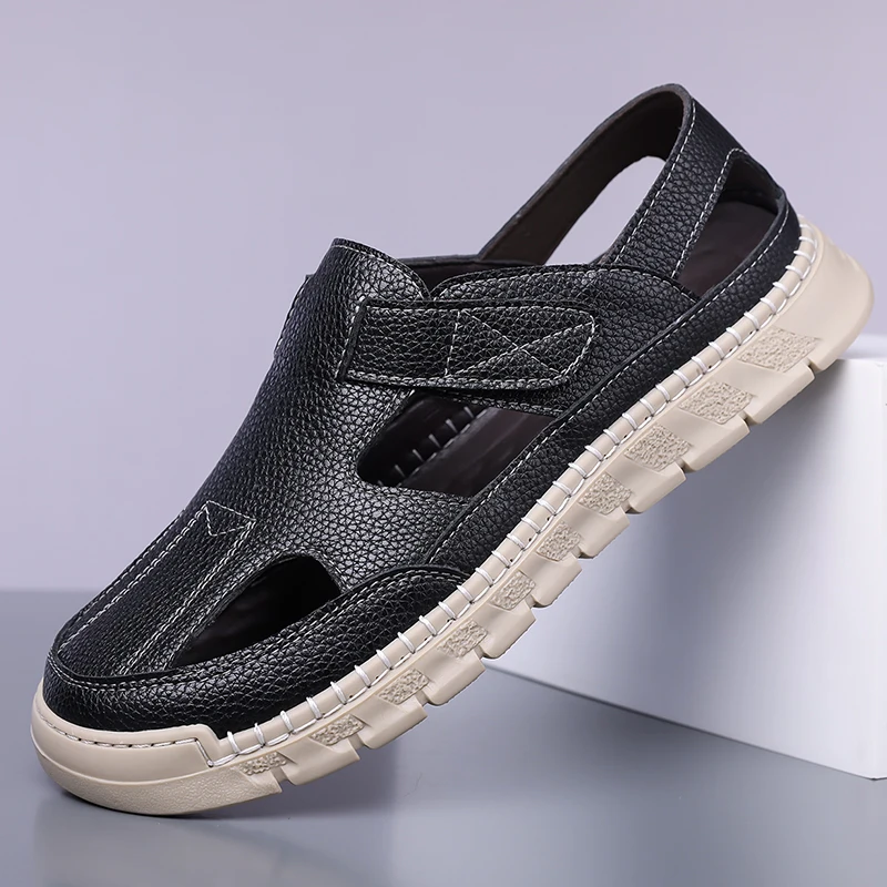 

Men's Summer Hollow Out Slip-On Loafers, Breathable Soft Sole Lightweight Comfort Casual Sandals-HT618