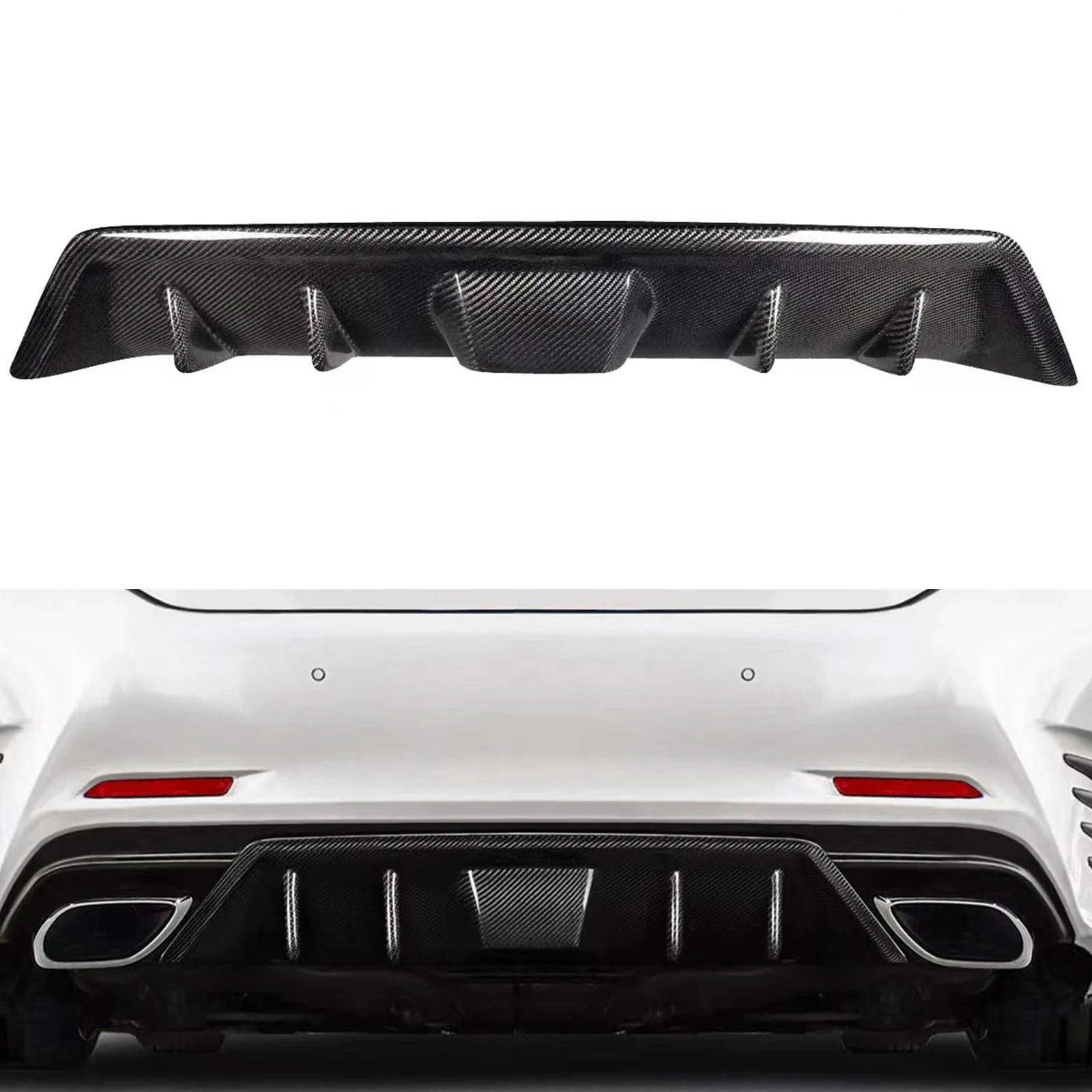 

Диффузор для заднего бампера Lexus RC F RCF 2015-2018 Coupe, 2 двери, Бампер Из Натурального углеродного волокна