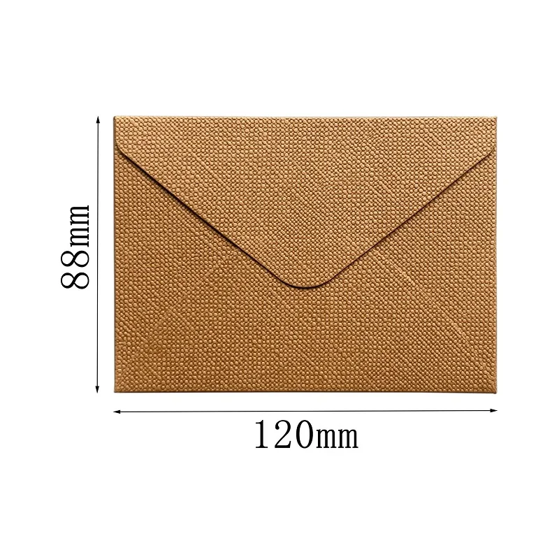 50pcs/lot Mini Envelope Small Linen Texture 250g Paper Postcard Envelope High-grade 120x88mm Envelope for Wedding Invitations